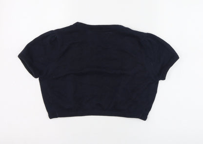 Debenhams Womens Blue Round Neck  Cotton Cardigan Jumper Size 10