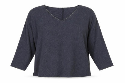 Preworn Womens Blue V-Neck  Viscose Pullover Jumper Size 6