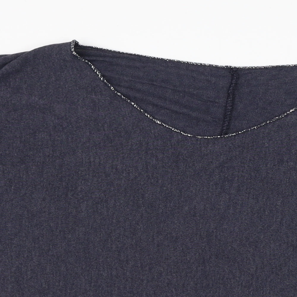 Preworn Womens Blue V-Neck  Viscose Pullover Jumper Size 6