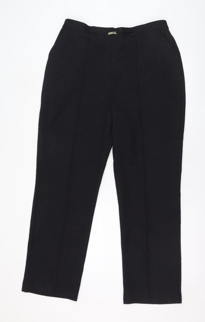 Womens UK Size 14 Papaya Regular Fit  Black Trousers