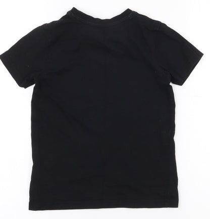 George Boys Black  100% Cotton Pullover T-Shirt Size 5-6 Years Crew Neck Pullover