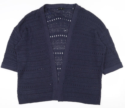 F&F Womens Black V-Neck  Acrylic Cardigan Jumper Size 10