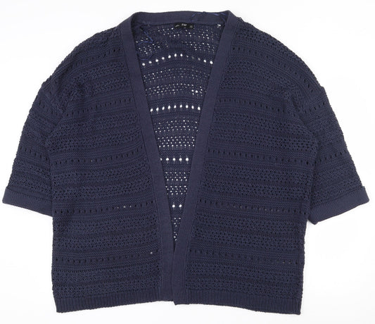 F&F Womens Black V-Neck  Acrylic Cardigan Jumper Size 10