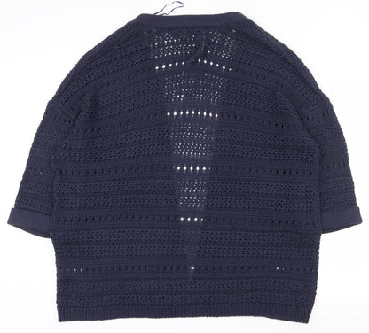 F&F Womens Black V-Neck  Acrylic Cardigan Jumper Size 10