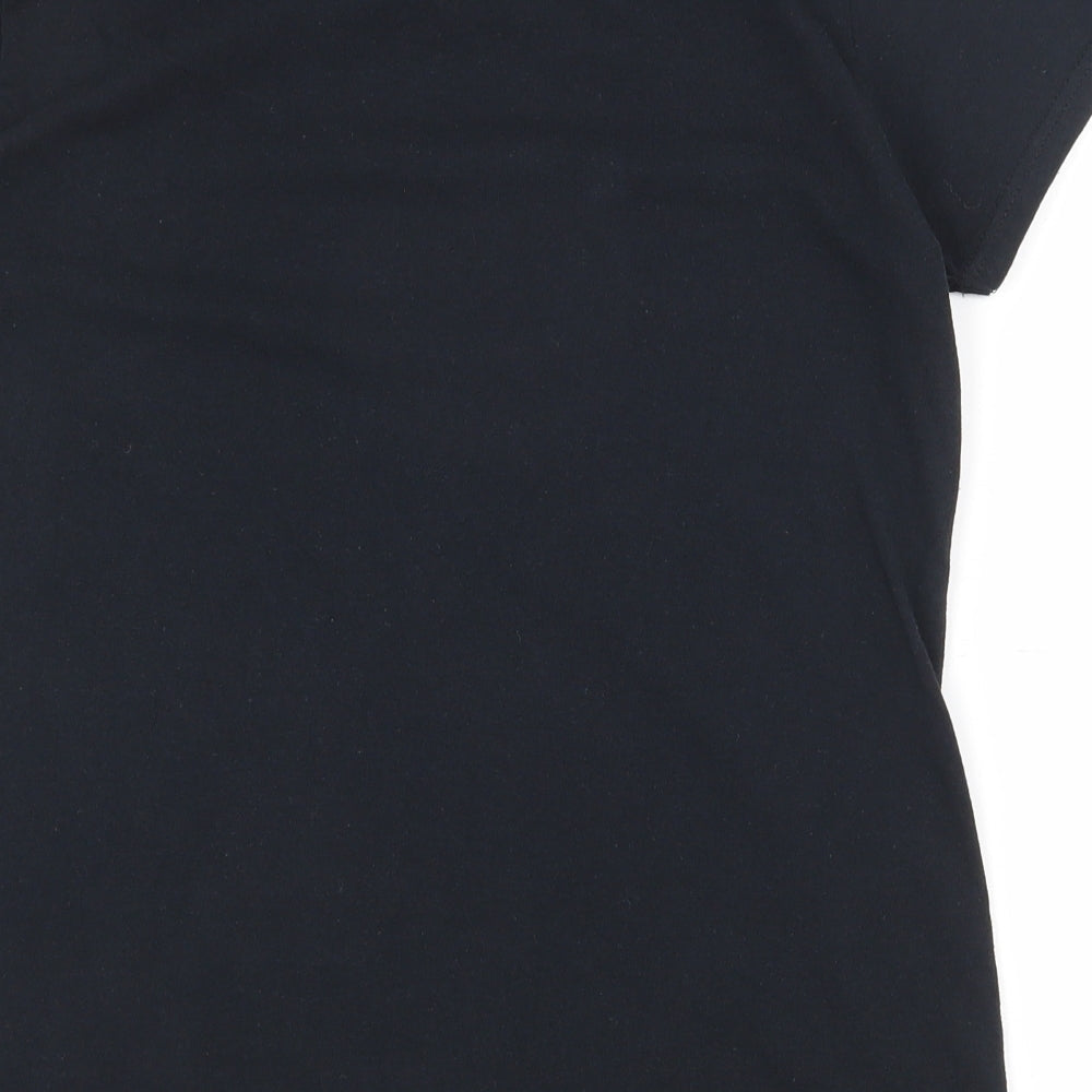Womens UK Size M Gildan Black Basic T-Shirt