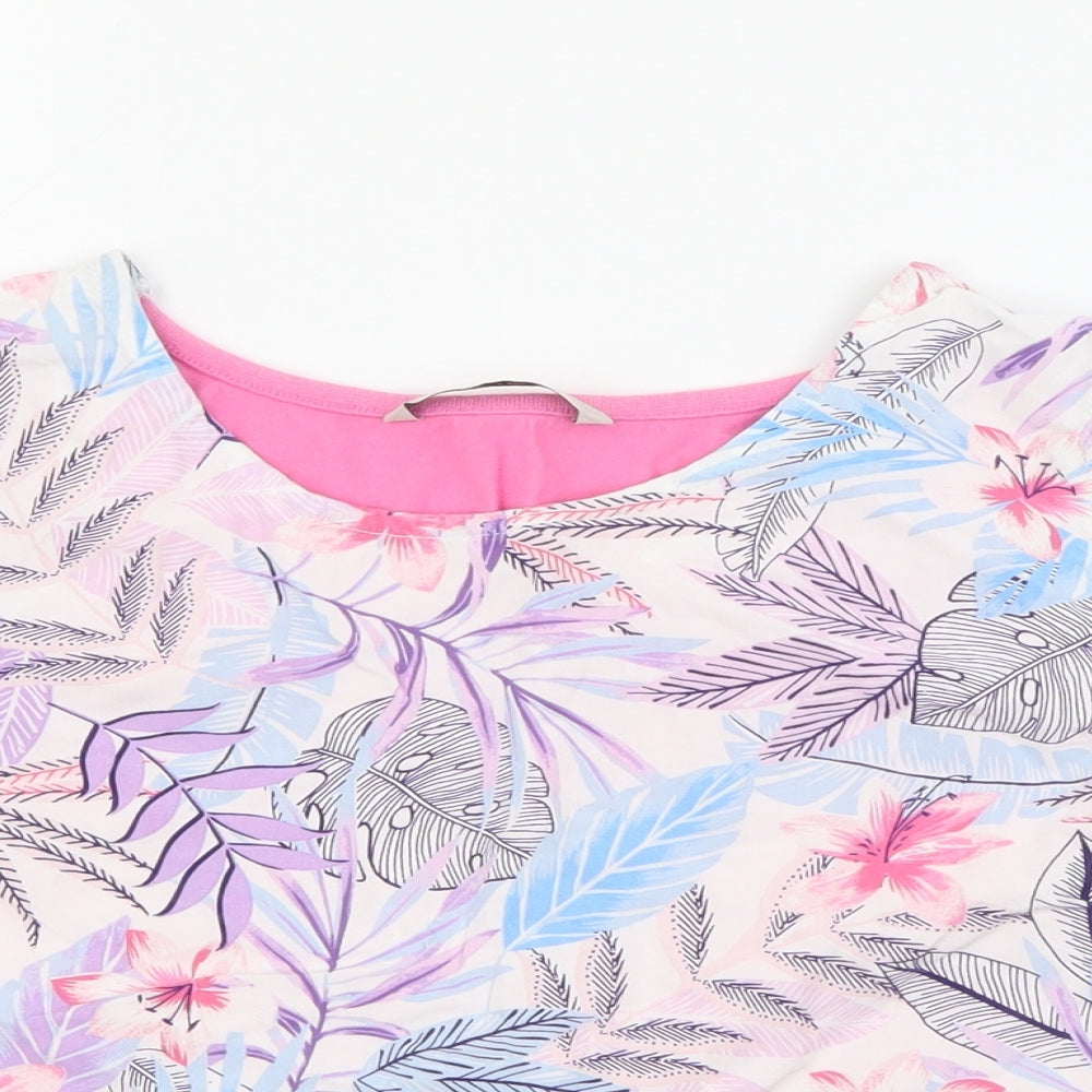 George Girls Pink Floral Viscose Camisole Tank Size 11-12 Years Round Neck