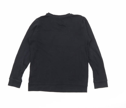 George Girls Black  Cotton Pullover Sweatshirt Size 8-9 Years