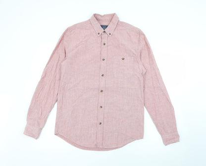 Mens UK Size S Topman Red  Button-Up Long Sleeve Casual Shirt