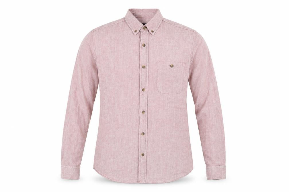 Mens UK Size S Topman Red  Button-Up Long Sleeve Casual Shirt