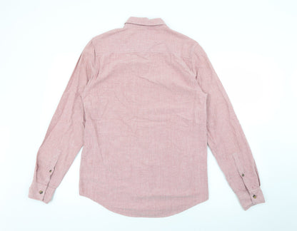 Mens UK Size S Topman Red  Button-Up Long Sleeve Casual Shirt