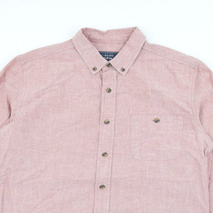 Mens UK Size S Topman Red  Button-Up Long Sleeve Casual Shirt