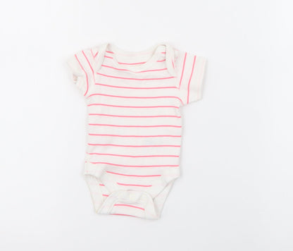 Marks and Spencer Baby White Striped Cotton Babygrow One-Piece Size Newborn  Snap