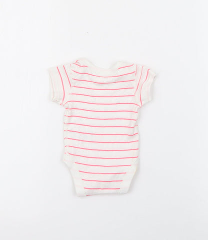 Marks and Spencer Baby White Striped Cotton Babygrow One-Piece Size Newborn  Snap