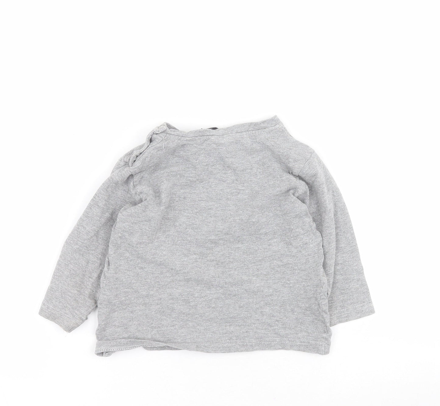 Henk Baby Grey  Cotton Pullover T-Shirt Size 12 Months Round Neck Snap - Gaming
