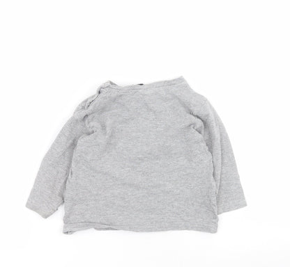 Henk Baby Grey  Cotton Pullover T-Shirt Size 12 Months Round Neck Snap - Gaming