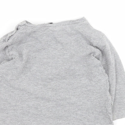 Henk Baby Grey  Cotton Pullover T-Shirt Size 12 Months Round Neck Snap - Gaming