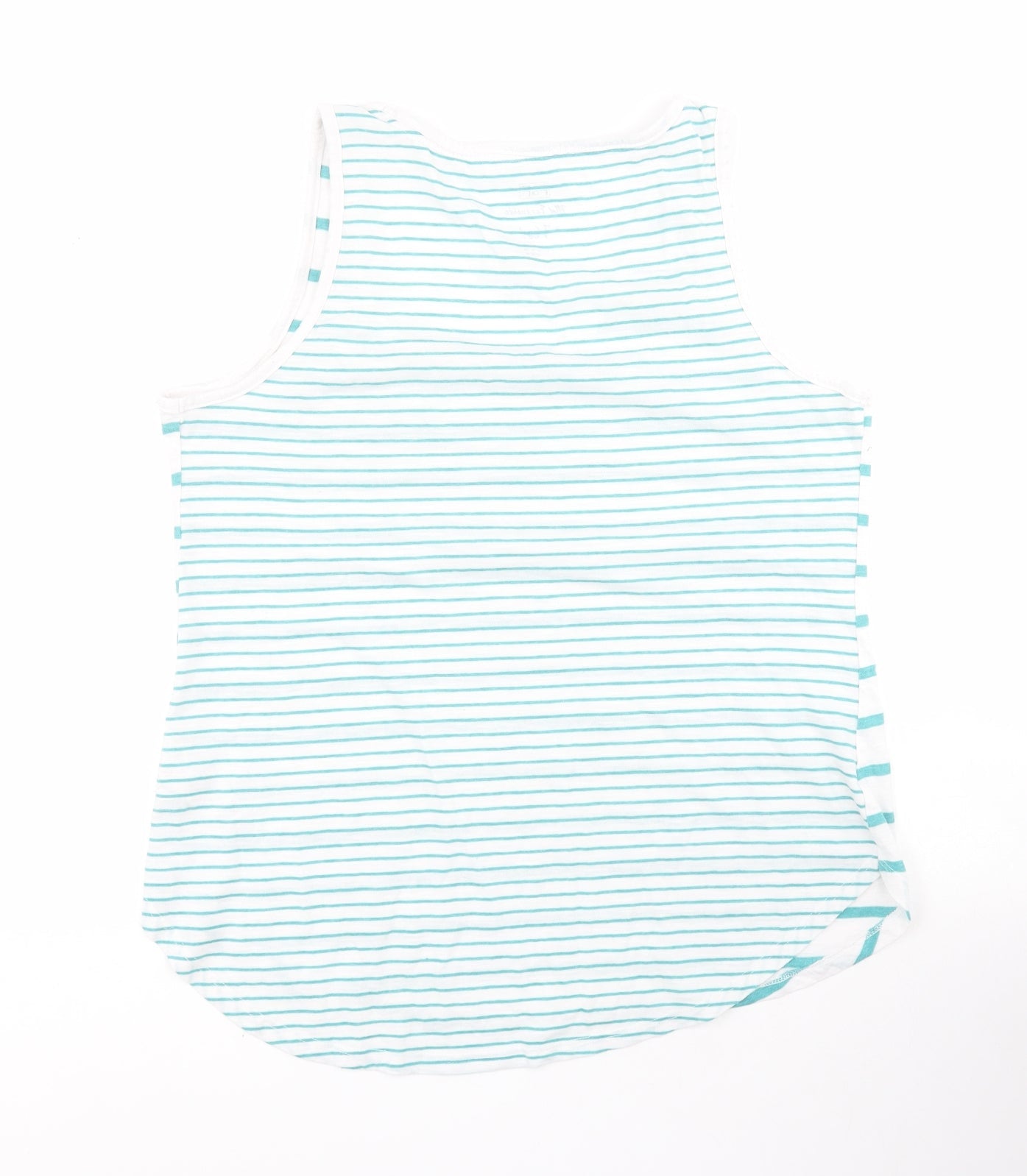 F&F Womens Green Striped Polyester Jersey Tank Size 12 Scoop Neck