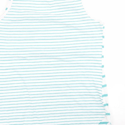 F&F Womens Green Striped Polyester Jersey Tank Size 12 Scoop Neck