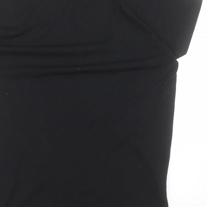 F&F Womens Black  Polyester Basic Polo Size XS Round Neck