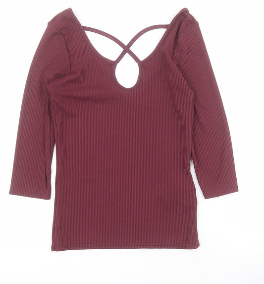 Womens UK Size 10 New Look Purple Camisole T-Shirt