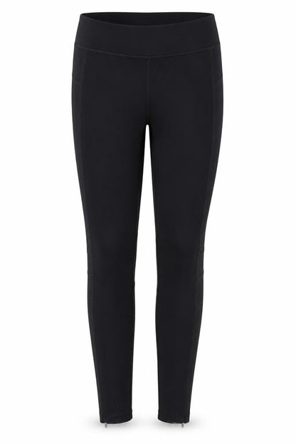 Front view of Dunnes women’s black polyester jegging leggings, size UK 10, 28-inch leg