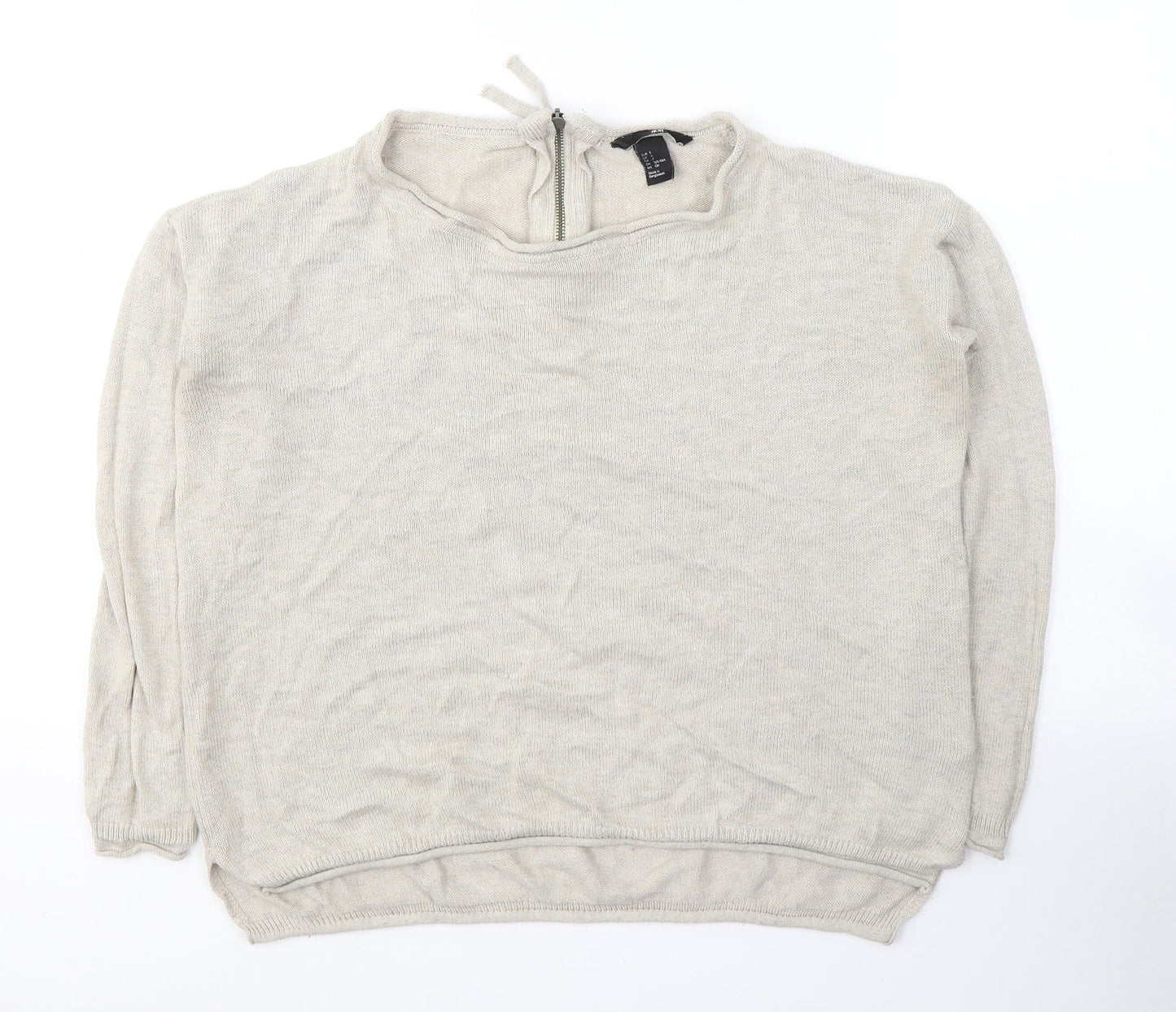 Womens UK Size S H&M Beige Pullover Jumper
