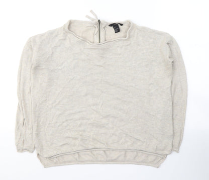 Womens UK Size S H&M Beige Pullover Jumper