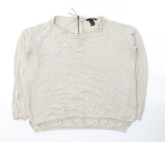 Womens UK Size S H&M Beige Pullover Jumper