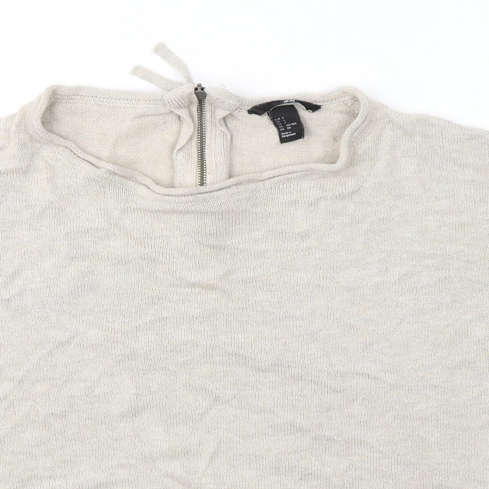 Womens UK Size S H&M Beige Pullover Jumper