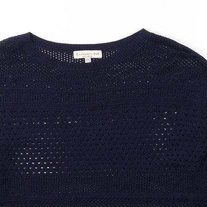 F&F Womens Blue Round Neck  Acrylic Pullover Jumper Size 10