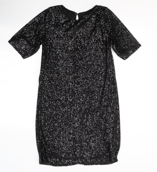New Look Womens Black  Polyester A-Line  Size 10  Round Neck Pullover
