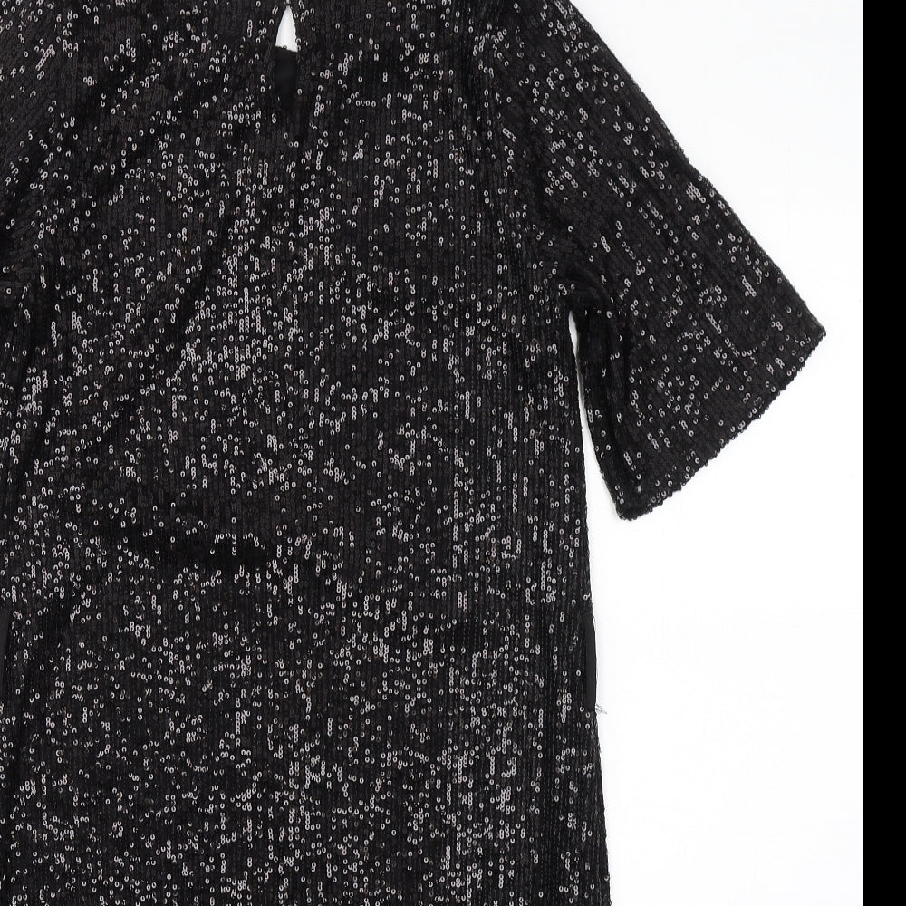 New Look Womens Black  Polyester A-Line  Size 10  Round Neck Pullover