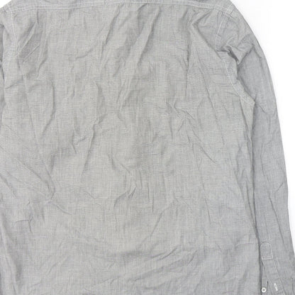 Mens UK Size M Peter Werth Grey  Button-Up Long Sleeve Casual Shirt