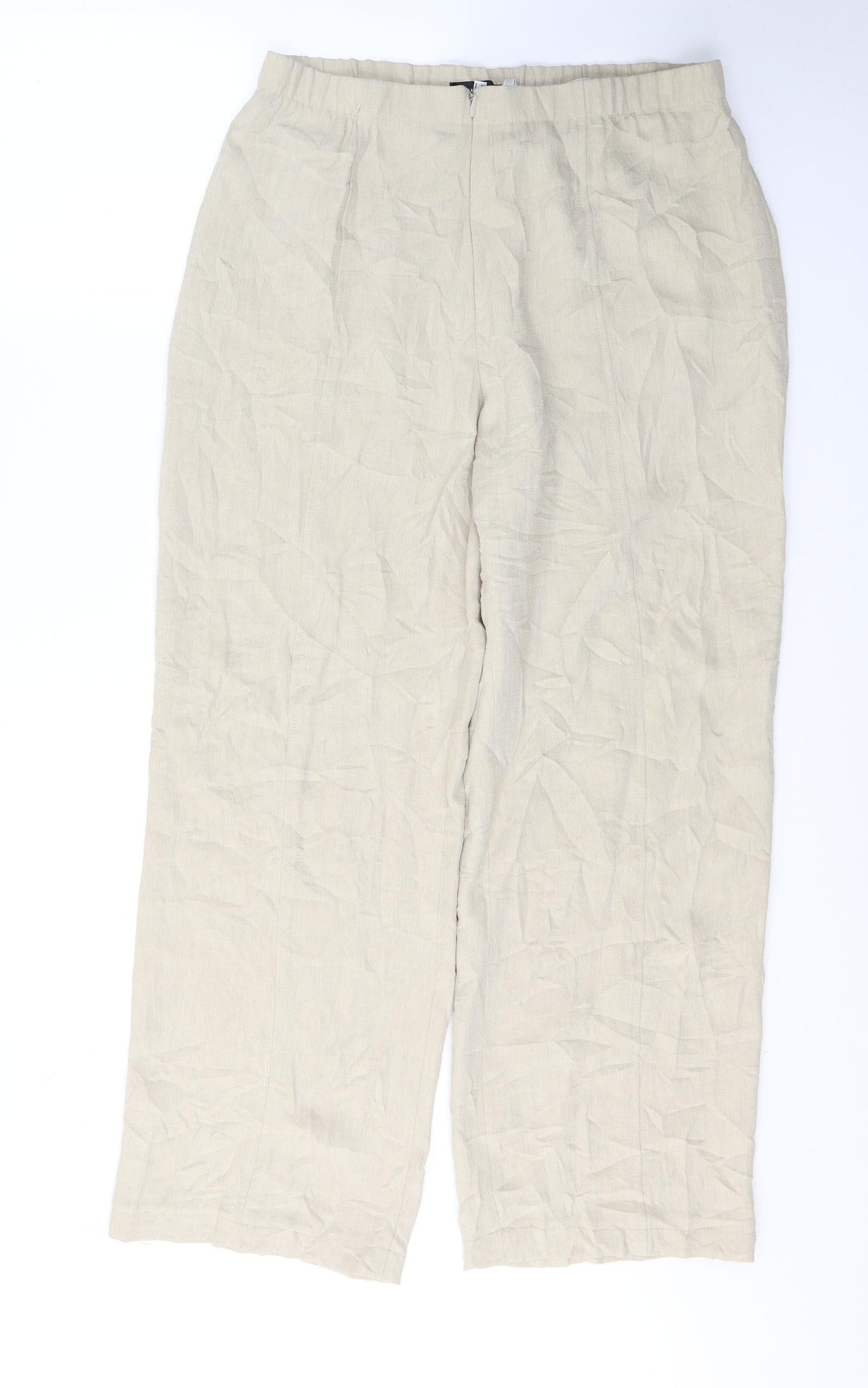 Wills Womens Beige  Acetate Trousers  Size 18 L29 in Regular Zip