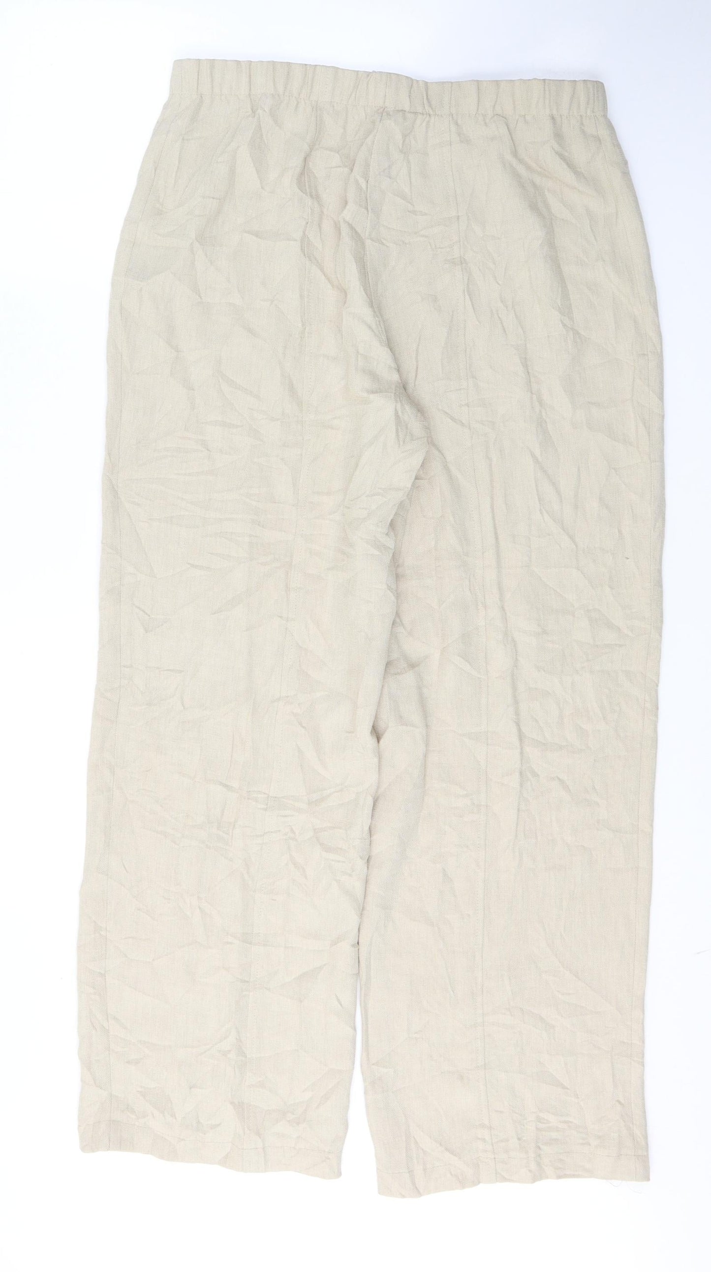 Wills Womens Beige  Acetate Trousers  Size 18 L29 in Regular Zip