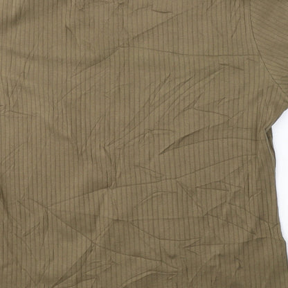 EAST Womens Green  Cotton Basic T-Shirt Size XL Round Neck