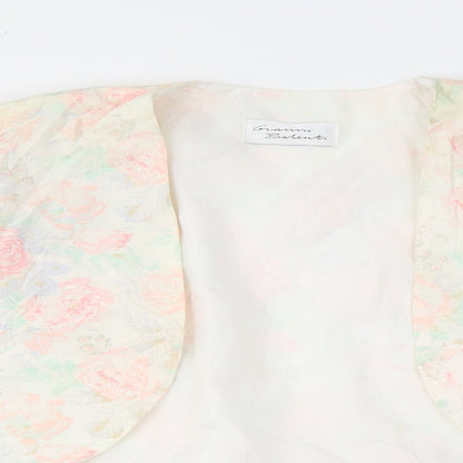 Gianni Balenti Womens Ivory Floral  Jacket Blazer Size 14