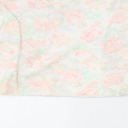 Gianni Balenti Womens Ivory Floral  Jacket Blazer Size 14