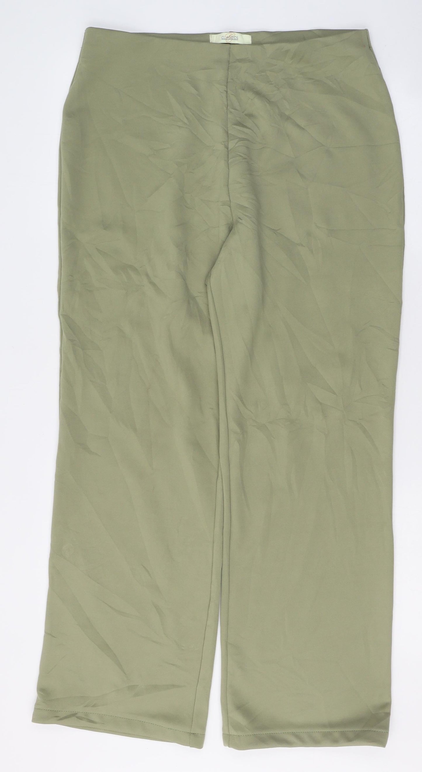 Classics Womens Green  Polyester Trousers  Size 16 L29 in Regular