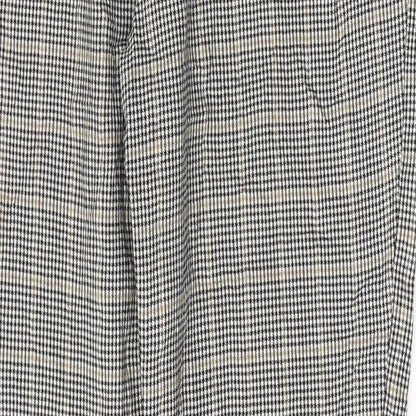 New Look Womens Grey Houndstooth Viscose Trousers  Size 12 L27 in Regular Zip