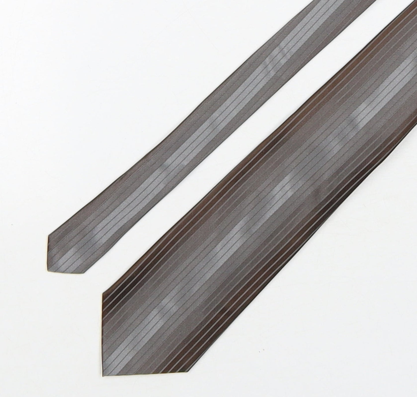 Autograph Mens Brown Striped Silk Pointed Tie One Size