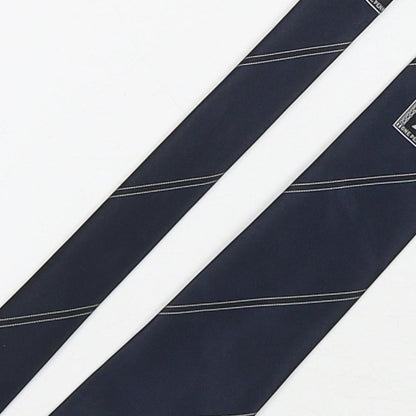 Interlogo London  Mens Blue Striped Polyester Pointed Tie One Size
