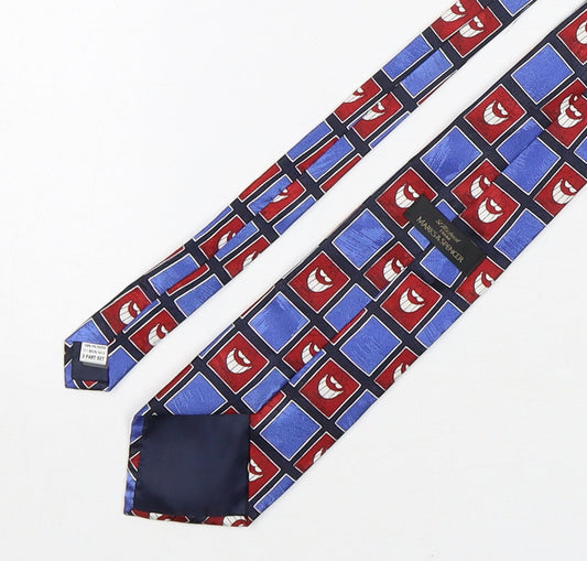 Marks and Spencer Mens Multicoloured Plaids & Checks Polyester Pointed Tie One Size