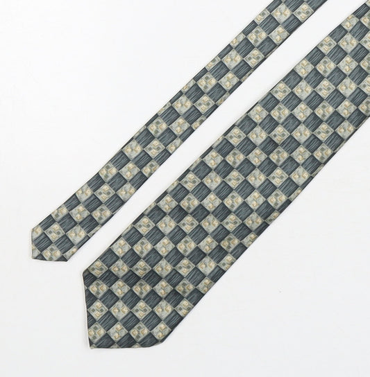Marks and Spencer Mens Multicoloured Plaids & Checks Silk Pointed Tie One Size