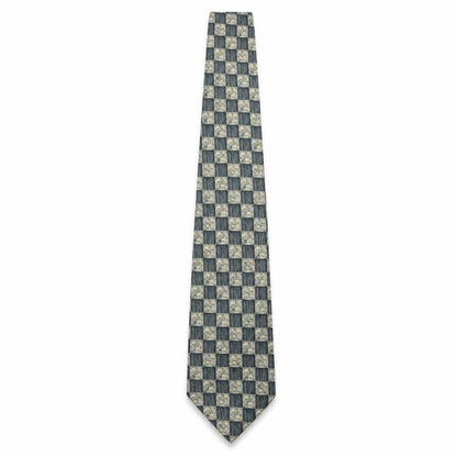 Front view of Marks & Spencer men’s multicoloured plaids & checks silk pointed tie one size