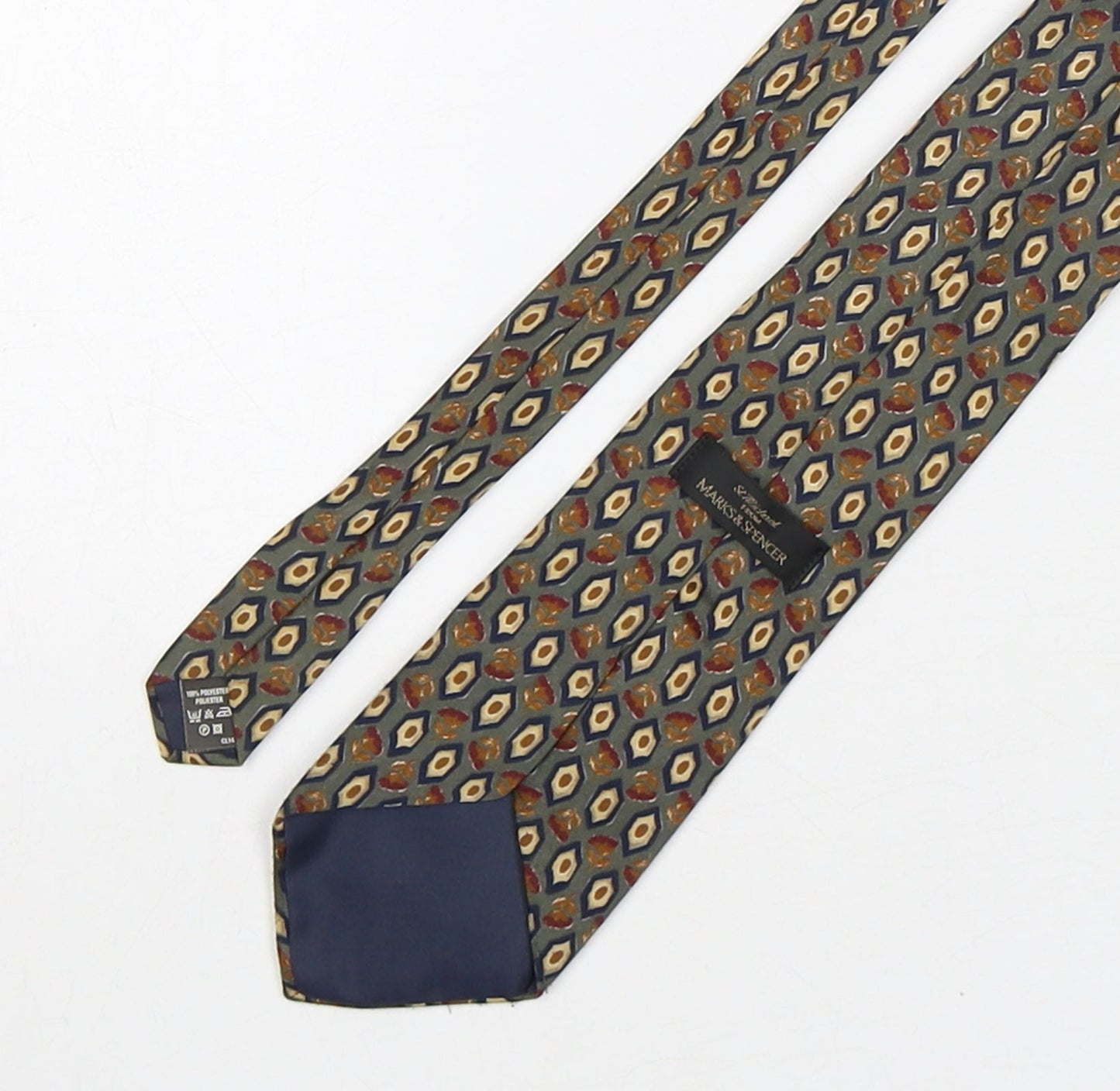 Marks and Spencer Mens Multicoloured Geometric Polyester Pointed Tie One Size