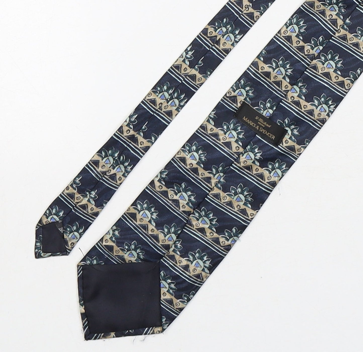 Marks and Spencer Mens Multicoloured Geometric Polyester Pointed Tie One Size