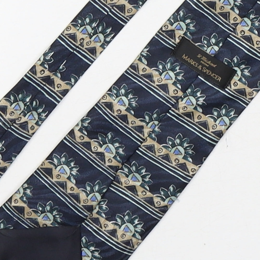 Marks and Spencer Mens Multicoloured Geometric Polyester Pointed Tie One Size