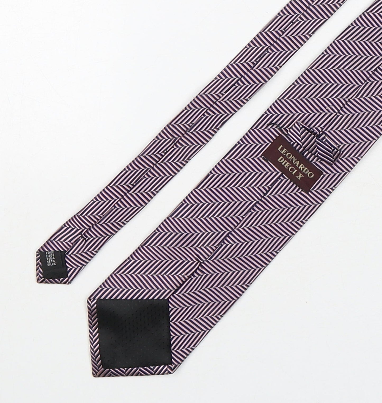 Leonardo Deici x Mens Multicoloured Striped Silk Pointed Tie One Size