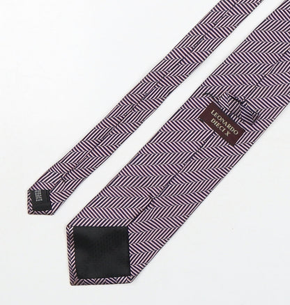 Leonardo Deici x Mens Multicoloured Striped Silk Pointed Tie One Size